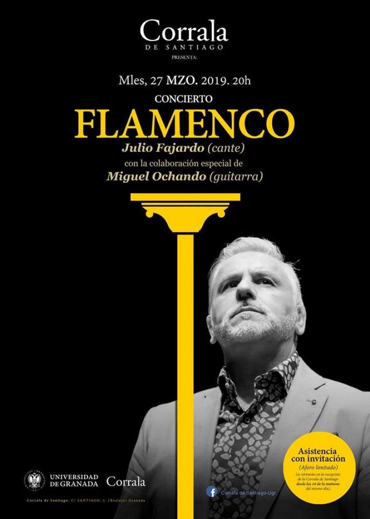 Flamenco granadino en la Corrala: Julio Fajardo (cante) con la colaboración especial de Miguel Ochando (guitarra).